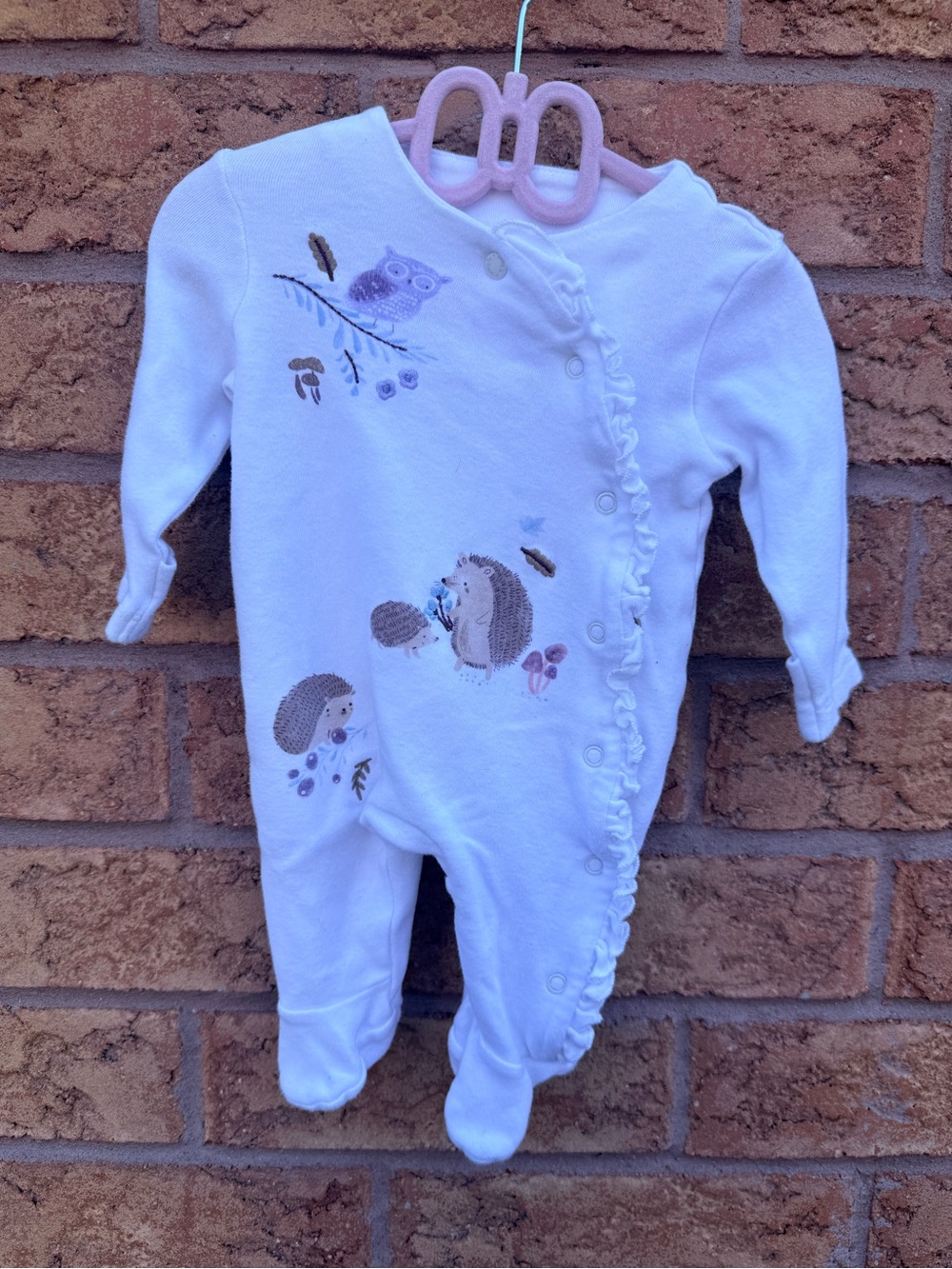 10/$25 • Tu Hedgehog Ruffle Detail Cotton Footed Sleeper